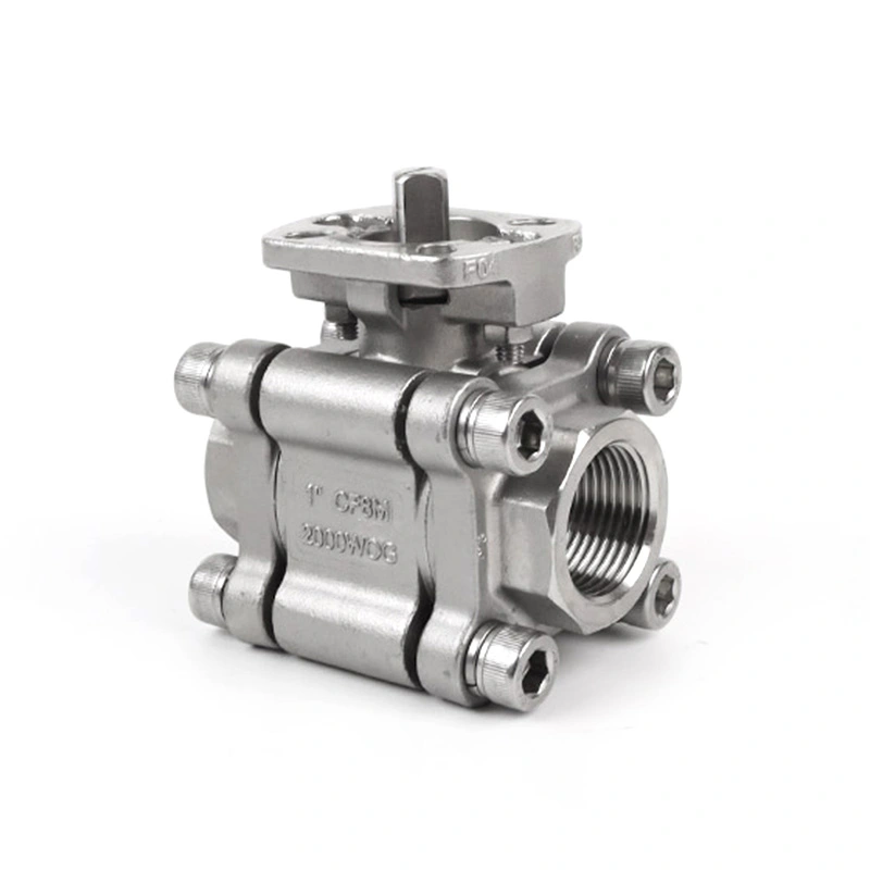 3PC krogelni ventil 2000WOG z osnovo ISO 5211 za aktuator