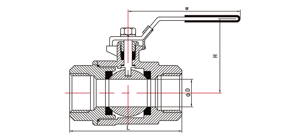 2PC Ball Valve with Locking Device